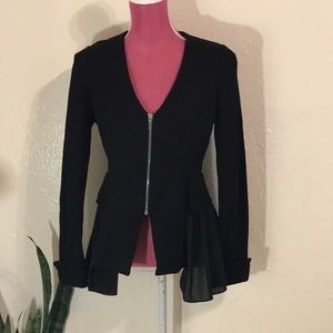 Patrizia Luca M.- Black Elegant Flare Suit Jacket